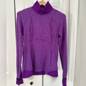 Lululemon three quarter zip purple size 8